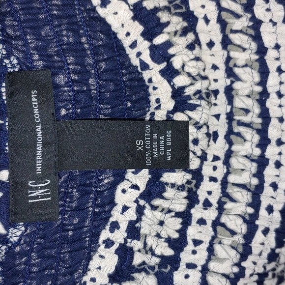 Vintage Peasant Style Blouse with Smocked Bodice by INC Size XS - Picture 10 of 11